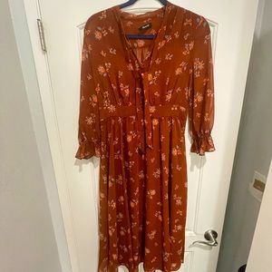 Madewell brown floral dress Size 2